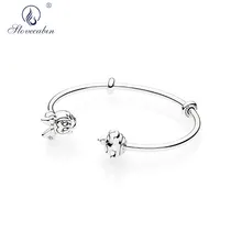 Lovecabin 925 пробы серебряный браслет в виде животных для мальчиков и девочек с изображением Микки и Минни подходит для женщин модные очаровательные ювелирные изделия из бисера