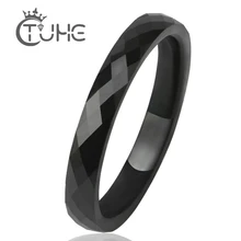 Anillos de cerámica blanco y negro claro de 3 MM para hombres y mujeres superficie de corte liso joyería de cerámica anillo de hombre moda anillo de bodas al por mayor(China)