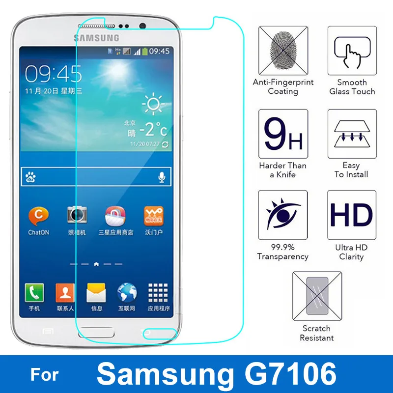 2 шт./лот Закаленное стекло пленка для samsung Galaxy Grand 2 Duos G7102 G7105 G7106 G7108 G7109 G7108V защита экрана на Grand2