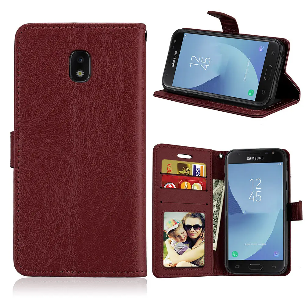 50 шт./лот книга Стиль Стенд искусственная кожа+ ТПУ кошелек чехол для Samsung Galaxy J330/j530/j730