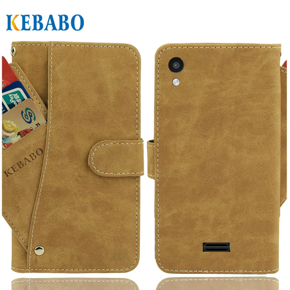 

Vintage Leather Wallet BQ BQ-4077 Shark Mini Case 4" Flip Luxury 3 Front Card Slots Cover Magnet Stand Phone Protective Bags