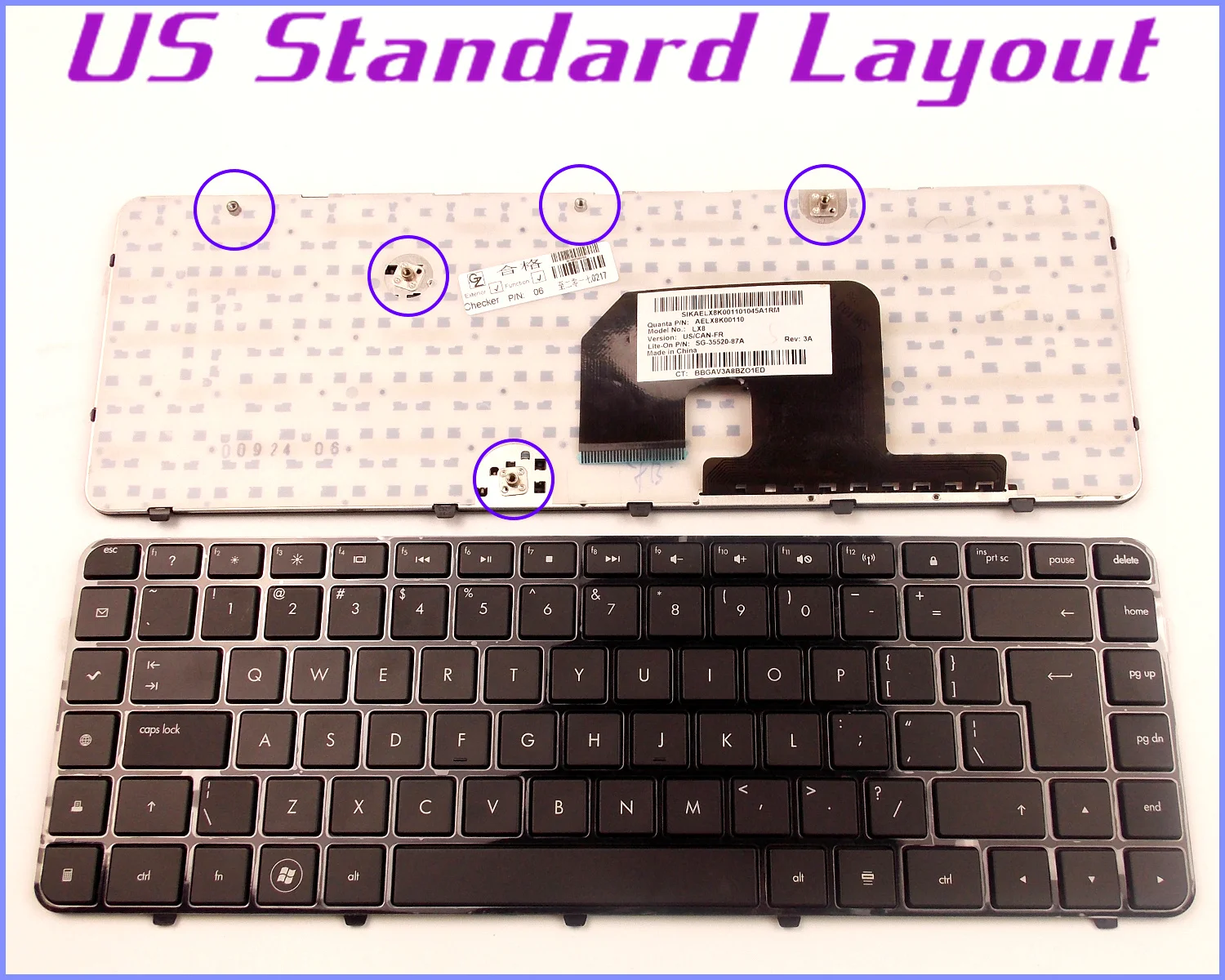 

New US Layout Keyboard for HP Pavilion DV6-3000 DV6-3129NR DV6-3130 DV6-3130US DV6-3100 DV6T-3000 DV6Z-3000 Laptop/Notebook