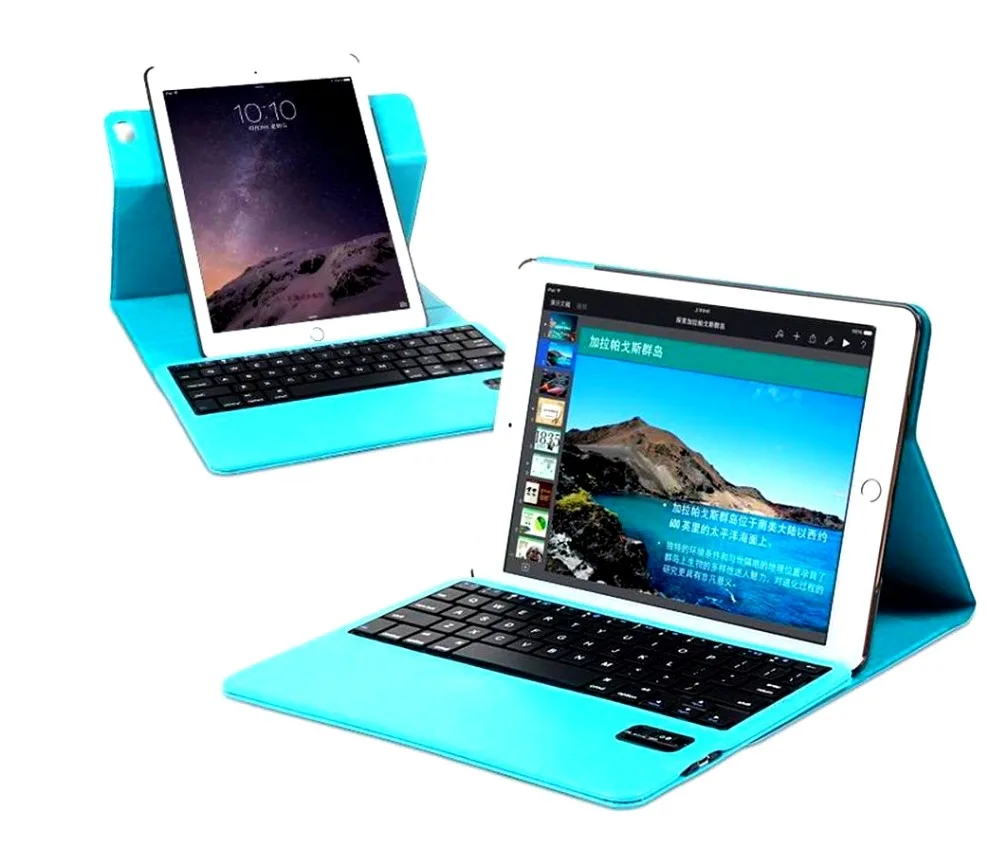 2 in 1 Luxury 360 Degree Rotating Leather Case Wireless Bluetooth