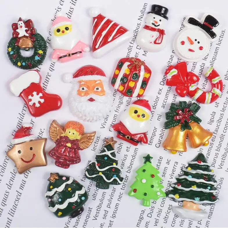 

Resin Christmas flat back Cabochon Art Supply Decoration Charm hair bow center