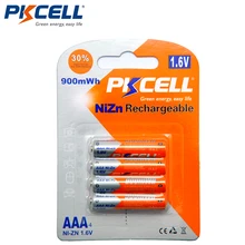 4 шт/1 упаковка PKCELL NIZN 1,6 V 900MWH AAA аккумуляторная батарея 3A Bateria Baterias