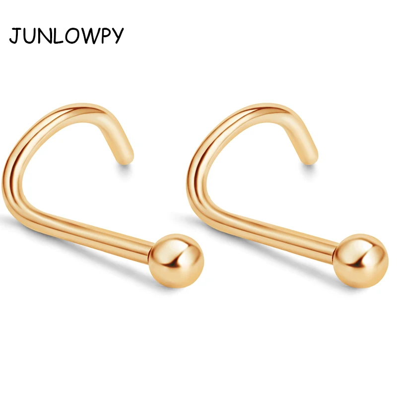

Кольцо JUNLOWPY из хирургической стали для пирсинга носа, украшение для пирсинга хрящевой ткани носа, золото и серебро