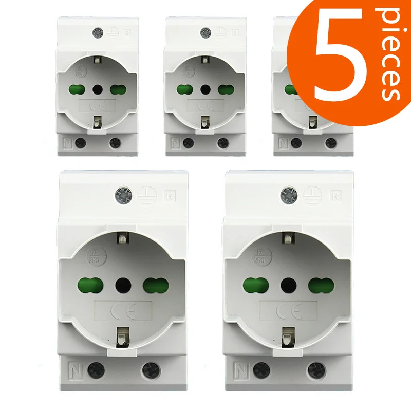 

5Pieces Italian type Din Rail Mount AC30 Power Modular Socket 16A 250V AC30 socket Connector