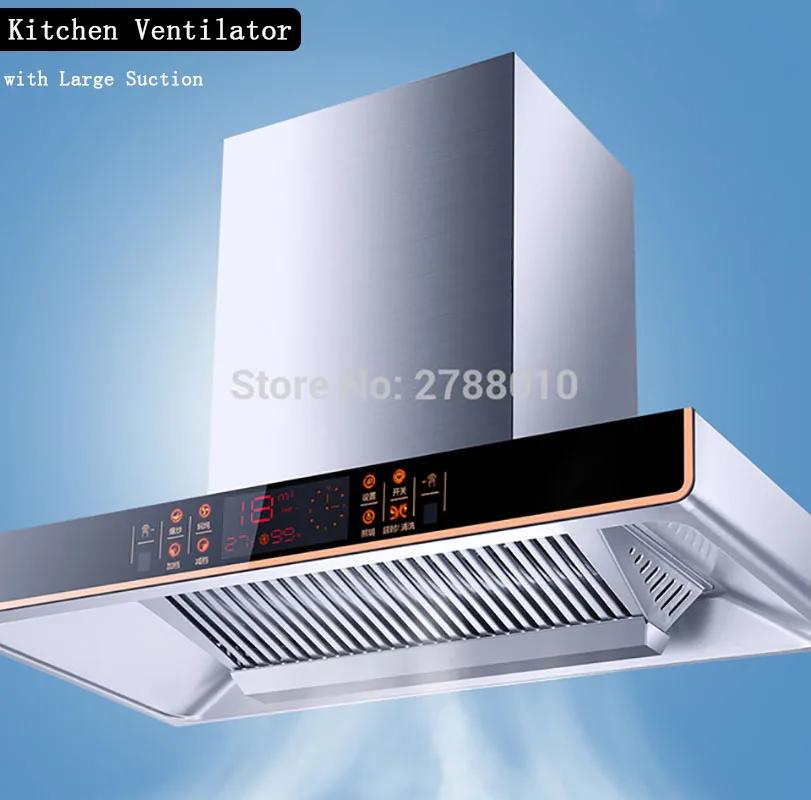 Кухонный вентилятор вытяжной вентилятор большой всасывающий бытовой вытяжка из нержавеющей стали дымоотвод CXW-268-EQ07