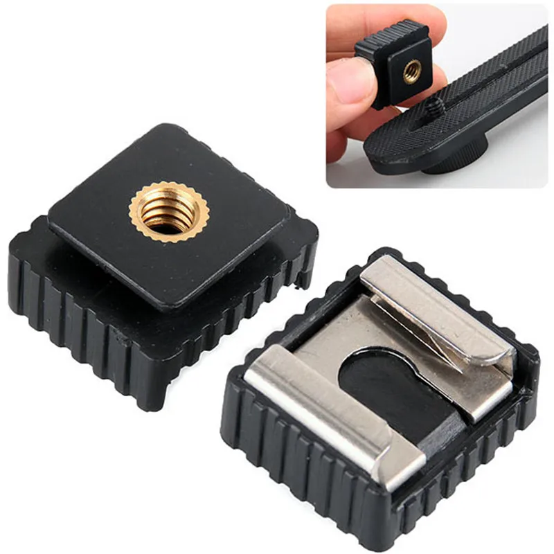 Mayitr 1pc Metal Flash Hot Shoe Mount Adapter to 1/4" Thread For Studio Light Stand Tripod