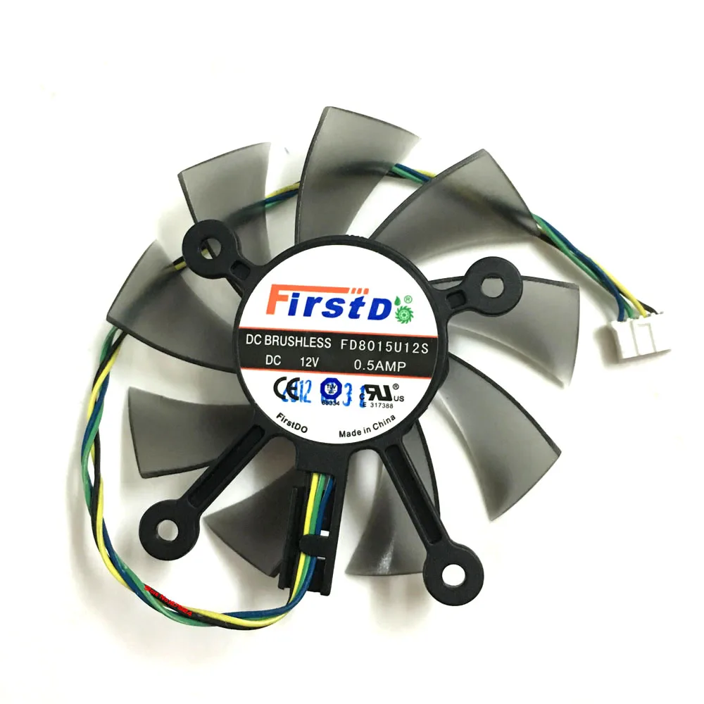 Вентилятор кулера R128015SU/FD8015U12S 75 мм gpu VGA для ASUS GT740 650Ti EAH6770 7750 охлаждение