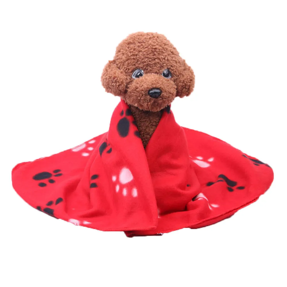 

S/M/L Hamsters Pad Blanket Pet Cat Mat Dog Puppy Warm Bed Paw Pattern Cover #01