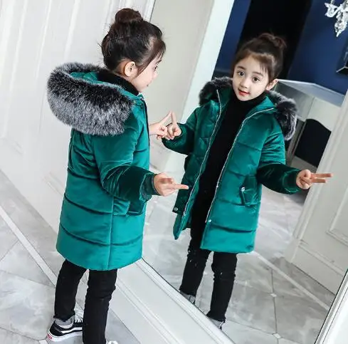 Children Jackets For Girls Winter Coat 2018 New Kids Cotton Parkas Hooded Fur Collar Winter Thick Warm Outerwears Jacket Children Jackets For Girls Winter Coat 2018 New Kids Cotton Parkas Hooded Fur Collar Winter Thick Warm Outerwears Jacket