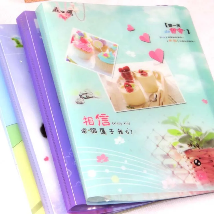 

Office Learning A4 Cartoon Transparent Information Book Folder Insert 10 20 30 40 60 pages wholesale