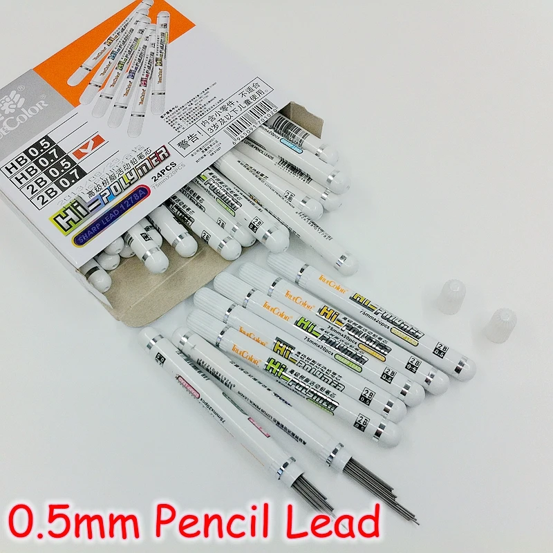 

[FORREST SHOP] High Quality School Office Supplies Mechanical Pencil Lead 0.5 mm 2B / Pencil Refill (24 Pcs/Lot) 1278A 0.5