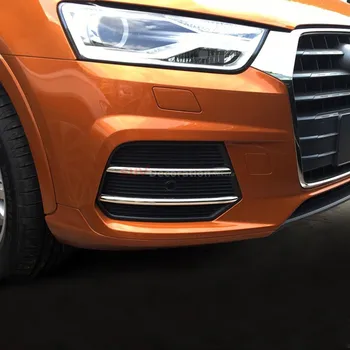 

For Audi Q3 2016 2017 ABS Chrome Glossy Front Fog Lamp Light Cover Decoration Trim 4pcs