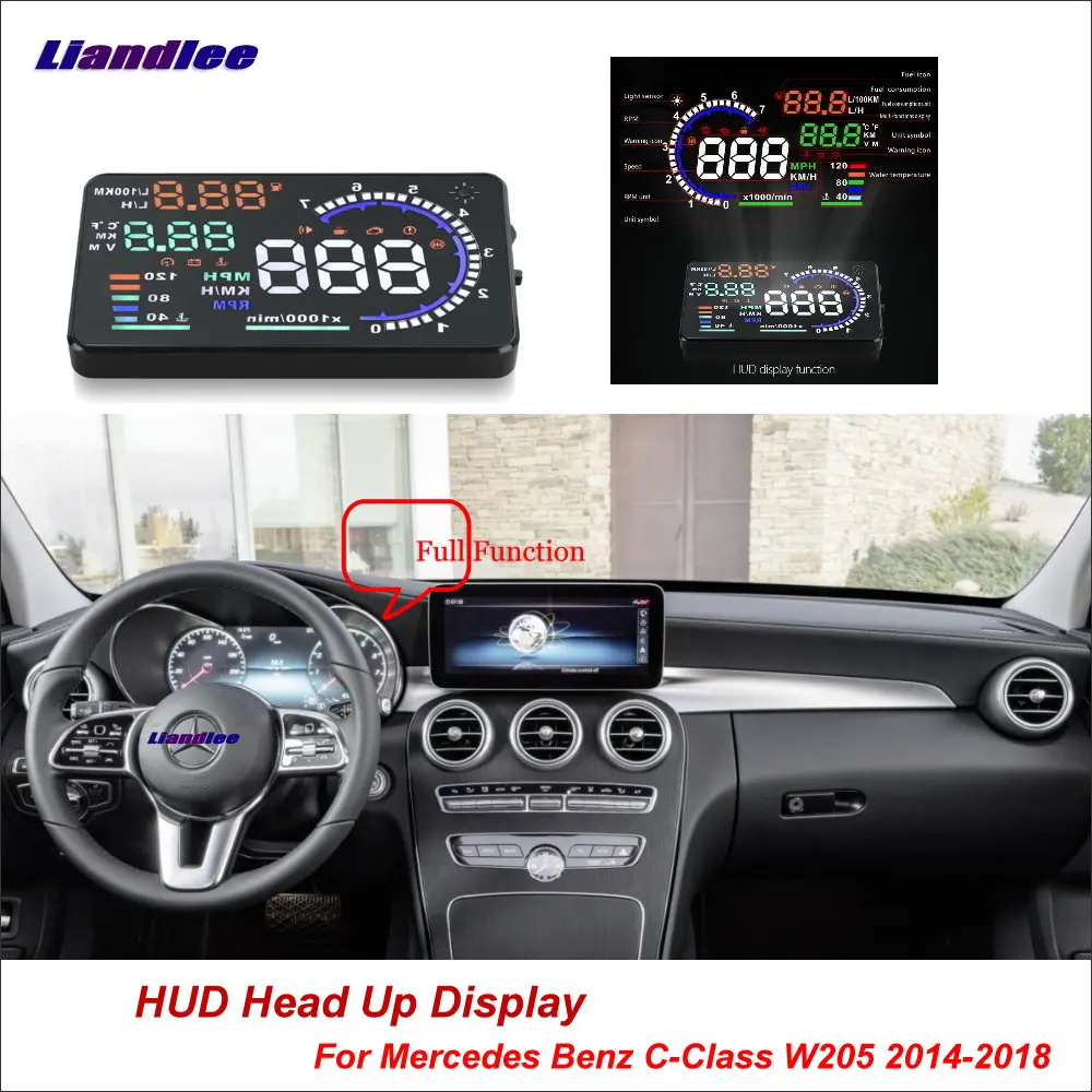Liandlee Автомобильный дисплей HUD для Mercedes Benz W203 W204 W205 2014-2018 HD проектор экран
