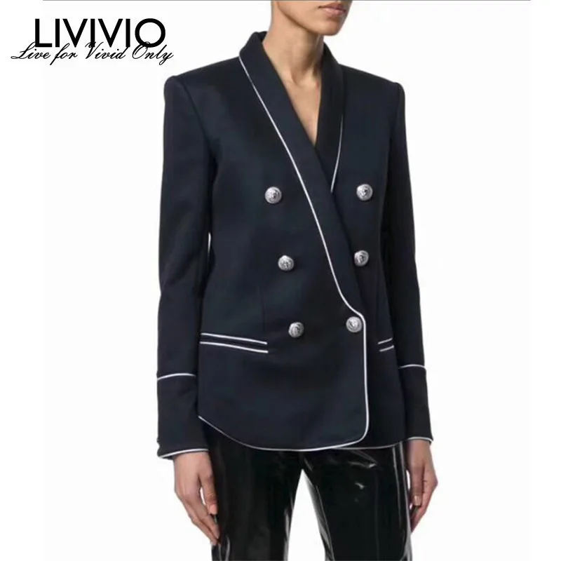 

[LIVIVIO] Summer Blazer For Women Lapel Collar Long Sleeve Big Size Coat Female Clothing New Fashion 2019 Korean Tide