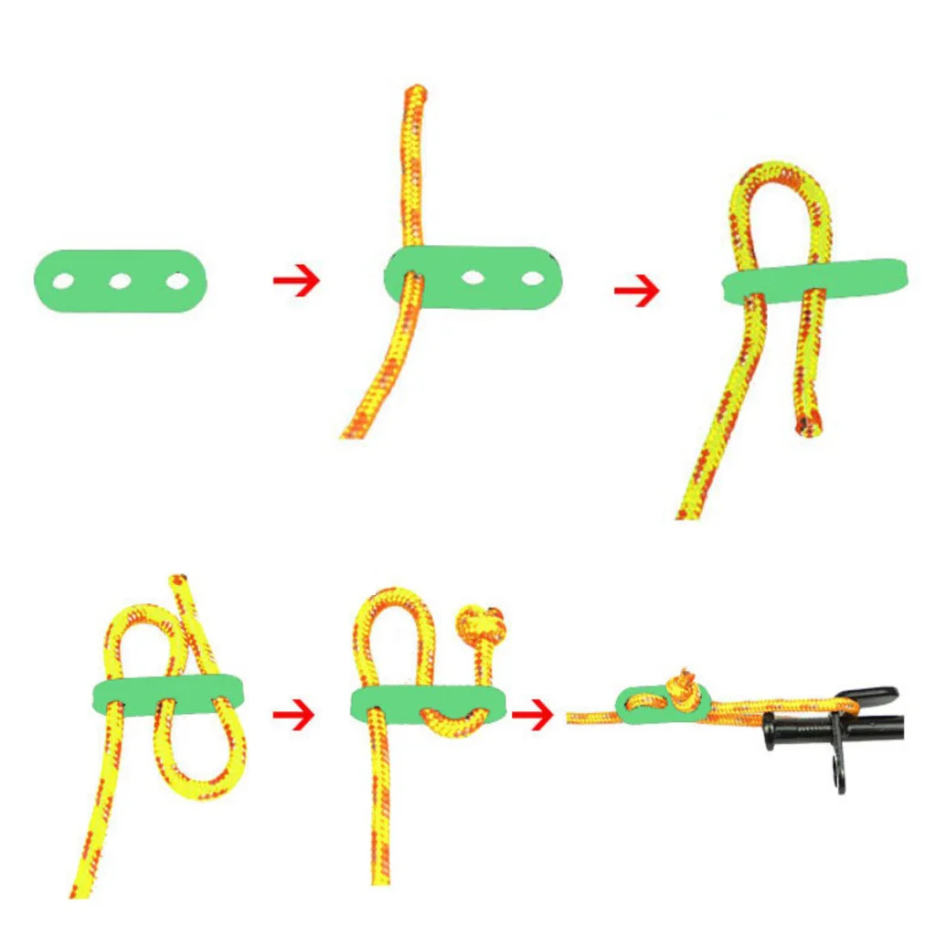 10pcs 3 Holes Ultralight Plastic Guy Line Runners Cord Adjusters Glow At Night for Outdoor Activities Tent Camping Hiking