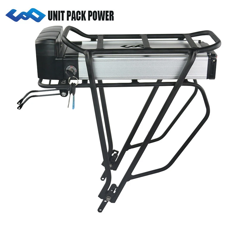 

UPP Electric Bike Battery 48V 8AH 10AH 500W 750W 48V Ebike Lithium ion Rear Rack Battery with Double Layer Rack