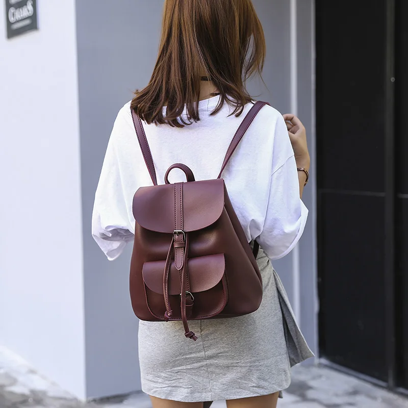 Женский кожаный рюкзак Mochila Feminina, большие школьные рюкзаки для девочек-подростков, Женская дорожная сумка, модный рюкзак, черный, коричневый