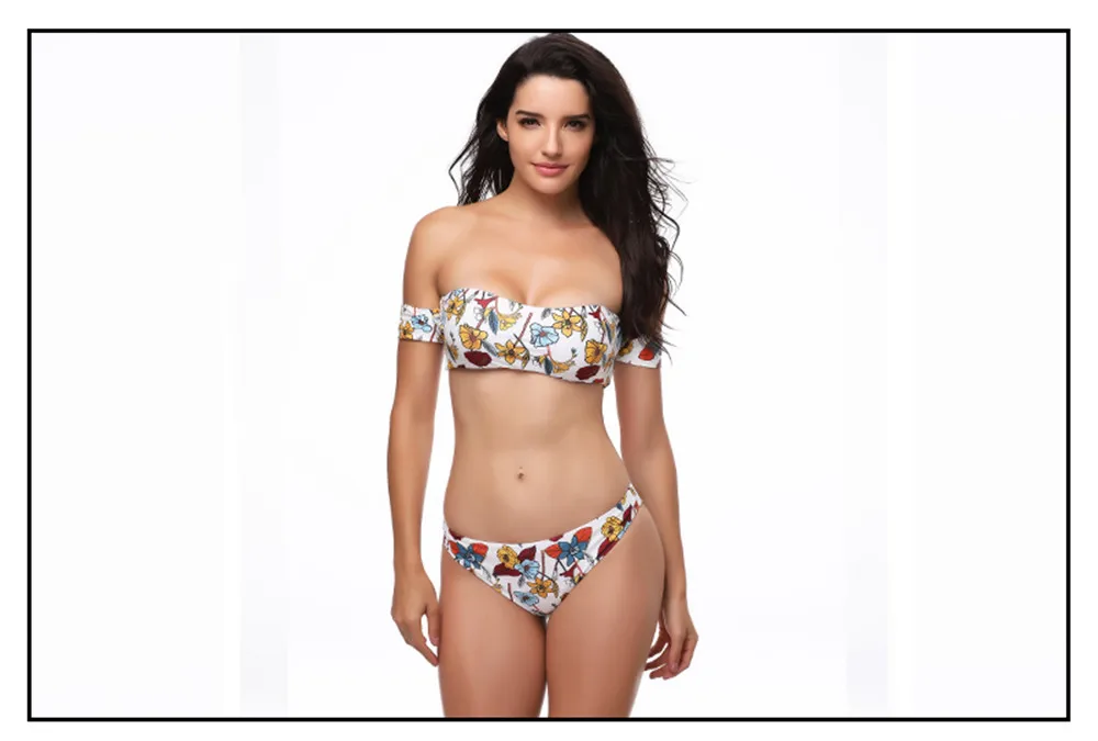 Sexy Padded Bikini Set Floral Swimwear Women Beach Bathing Suit Push Up Bandage Bikini Maillot De Bain Femme 2018 Swimsuits (3)