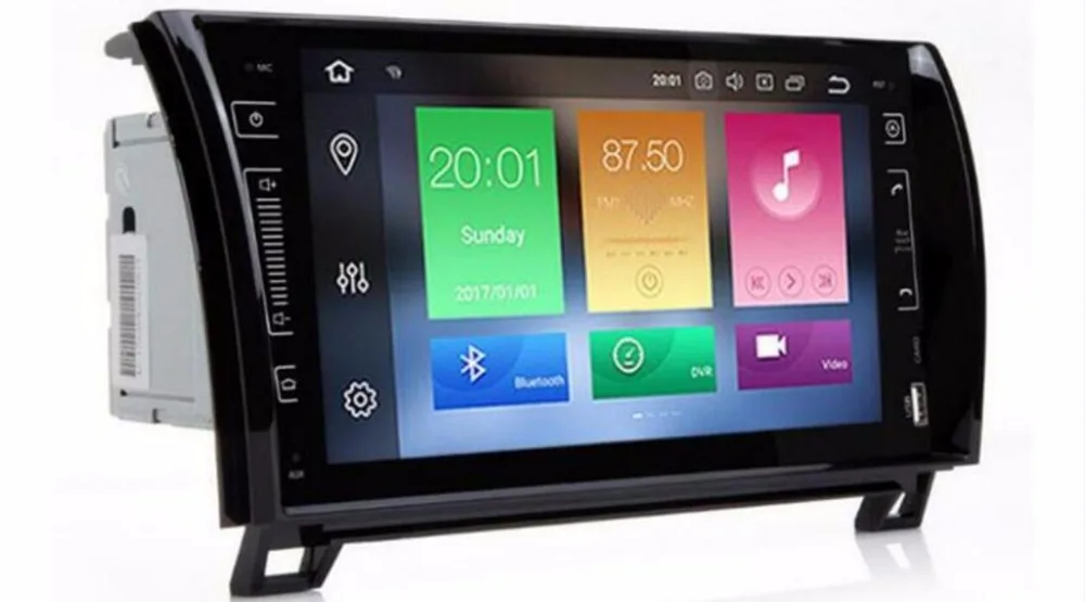 Excellent 2018 9 inch 2 Din Car Radio Android 8.0 For Toyota Tundra Sequoia 2007-2015 WIFI USB Bluetooth 3G GPS Navigation Radio Free Map 1