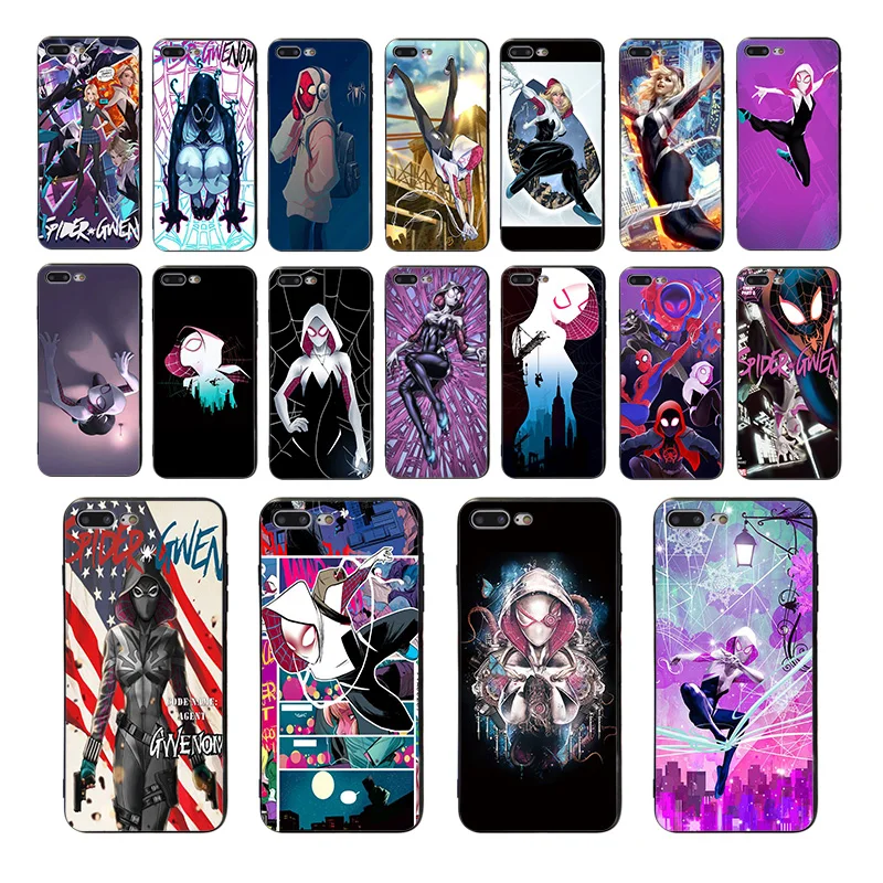 

Soft case for iphone Spider-Gwen marvel x xr xs max 7 8 6s 6 plus 5 se 5s 10 fitted cover silicone tpu anime cartoon shell Coque
