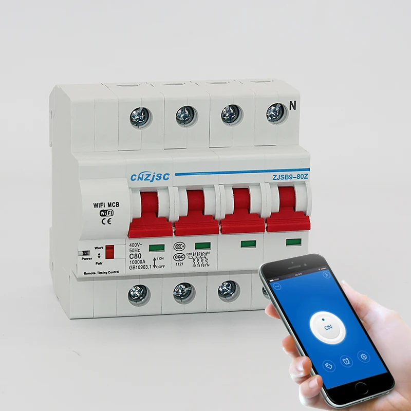 

4P 125A WiFi remote control Smart Circuit Breaker overload short circuit protection with Amazon Alexa and Google for Smart home