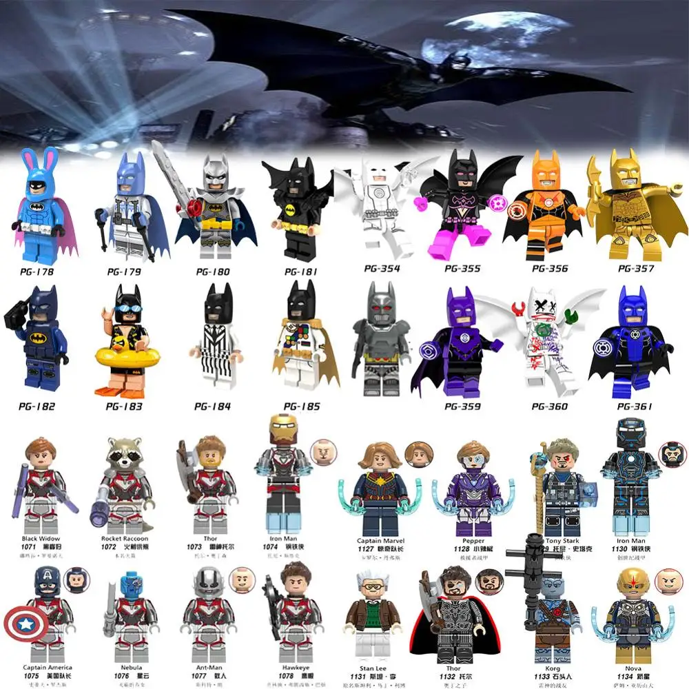Legoings playmobil DC Super hero Batman Series building blocks toys Legoed Super hero iron Man figurines toys for children