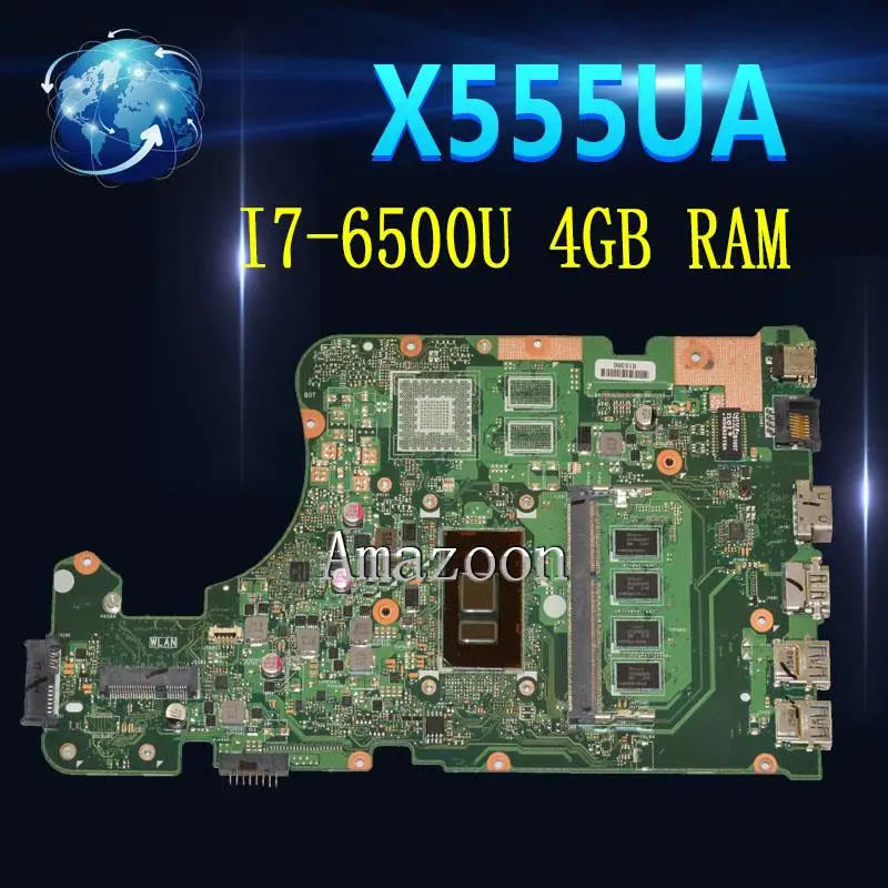 X555UA материнская плата I7 6500U 4 Гб ОЗУ для For Asus X555 X555U X555UB ноутбука плата|Материнские