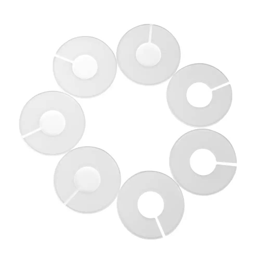 VOSAREA 10pcs Clothing Size Divider Plastic Round Hangers Dividers Blank DIY Closet Wardrobe Rack Size Dividers White