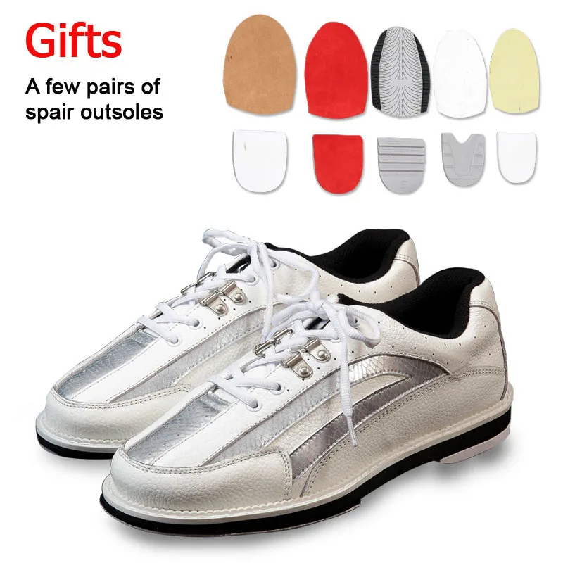 

Professional unisex bowling shoes right & left hand anti-skid outsole sneakers genuine leather breathable Reflective shoes