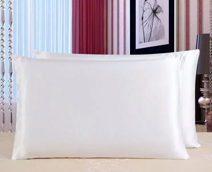 

Howmay 19m/m 100% pure silk pillowcase silk satin charmeuse fabric double side standard queen size 51cm*76cm