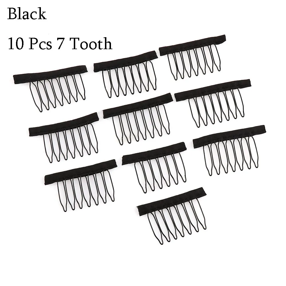 10 шт./пакет шапки заколки для волос заколка-пряжка для Волос Стайлинг 6/7 зуб кружевные заколки полиэстер ткань расчески, парик, заколки, заколки для волос, трессы, заколки инструменты аксессуары