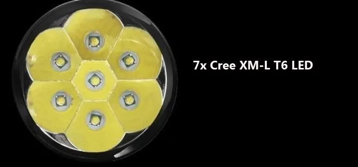 8000 люмен 5 режимов работы TrustFire X100 7xcree XM-L T6 светодиодный кемпинговый фонарь Перезаряжаемые фонарик+ удлиненная трубка+ пояс с чехол для аккумулятора