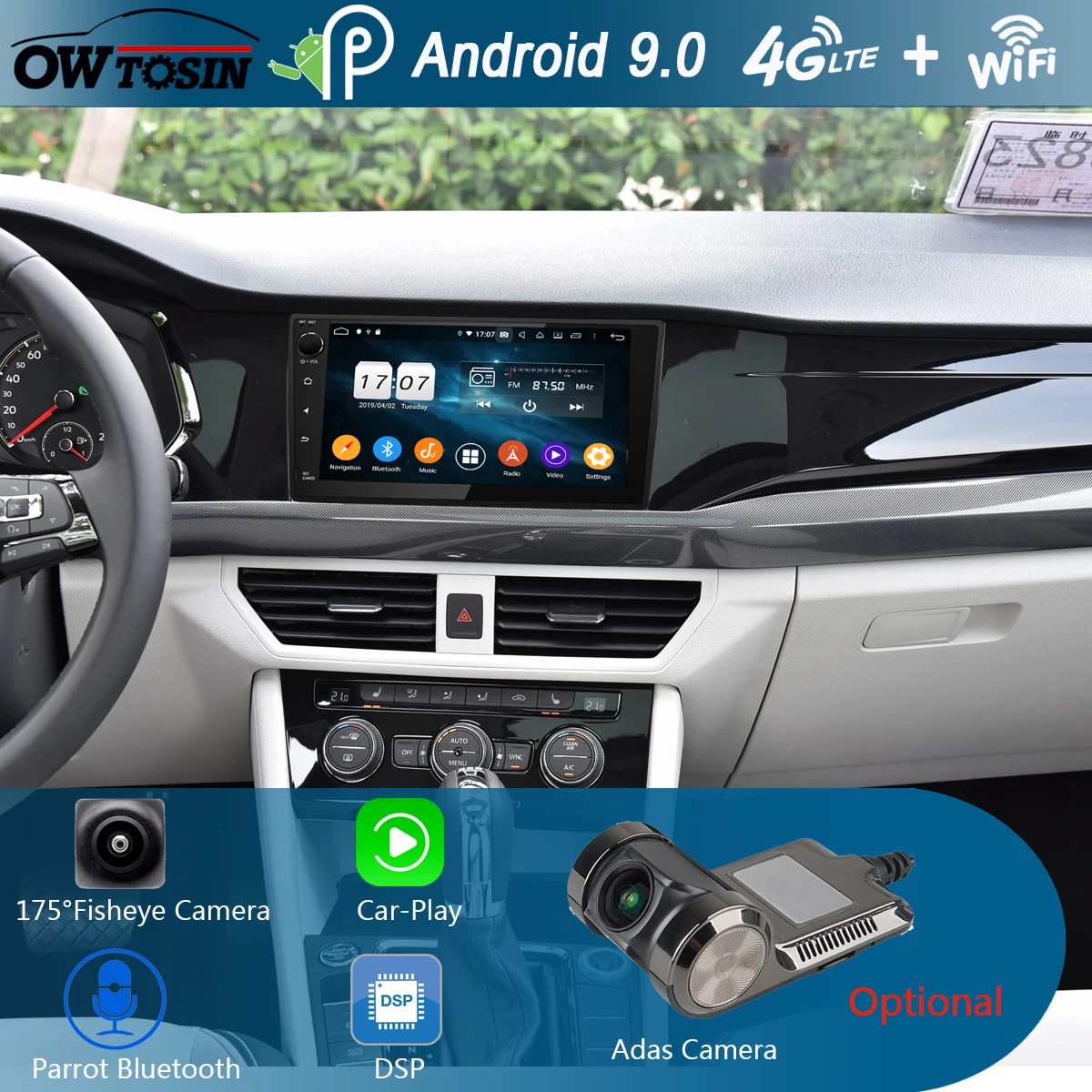 Android 9,0 8 ядерный "ips 4G+ 64G автомобильный проигрыватель с радио и GPS для Volkswagen VW Passat CC Golf Tiguan Polo Jetta DSP CarPlay
