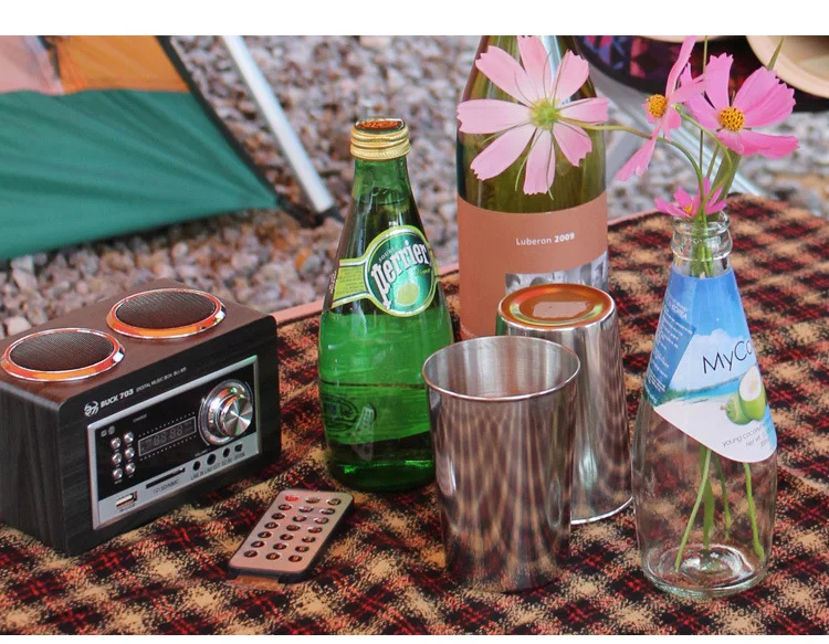 Copo de Acampamento Utensílios de Cozinha para Caminhadas ao ar Copos para Vinho Inoxidável Piquenique Conjunto Livre Mochila Viagem Água Cerveja Uísque Aço 5 livre mochila viagem copos para vinho água cerveja uísque