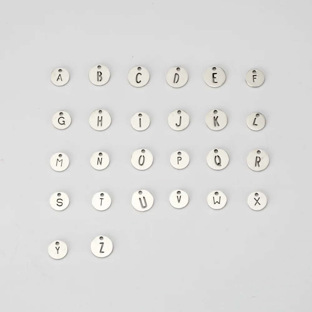 20PCS Silver Stainless Steel Charms 26 English Letters Hollow Letter Charm Dangle DIY Necklace&ampBracelet&ampEarrings Jewelry | Украшения