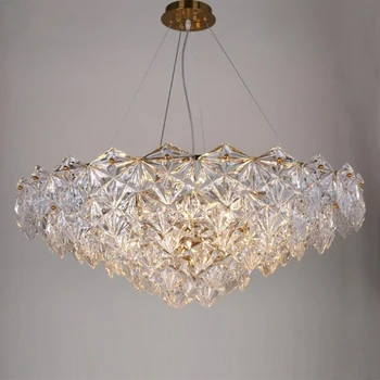 

jmmxiuz Lighting Pendant Crystal Light Modern Pendant Glass Light Living Room Gold Bronze Chandelier Chandelier Free Shipping