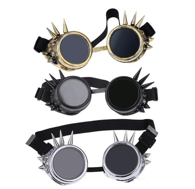 Red Grid Gafas de Sol Welding Cyber Goggles Steampunk Goth Cosplay Sunglasses Round Glasses Party Fancy Dress MFAZ Morefaz Ltd