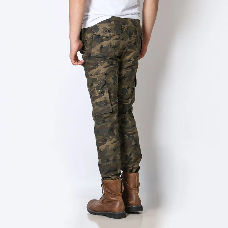 Новое поступление, тактические штаны, военные мужские камуфляжные брюки-карго, камуфляжная армейская Мужская одежда, рабочие армейские прямые брюки - Цвет: Star camouflage