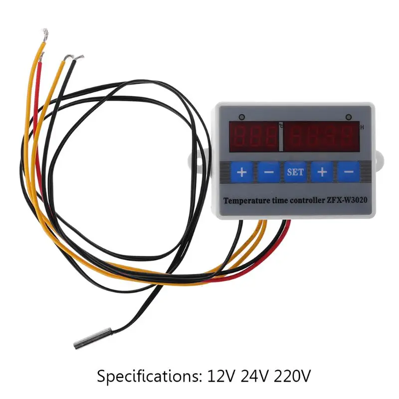 220 В/24 В/12 в регулятор температуры Термостат Регулятор с цифровой настройкой времени экран дисплей таймер переключатель с датчиком