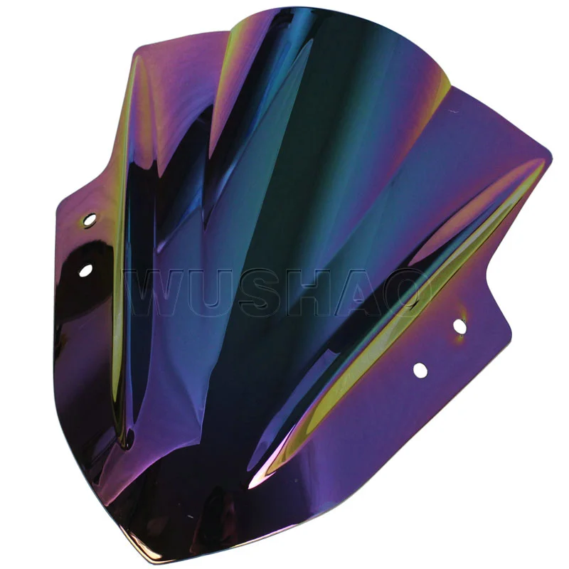 Мотоцикл двойной пузырь лобовое стекло ветер экран для 2013 Kawasaki Ninja 300 300R EX300 EX A B черный Иридиум