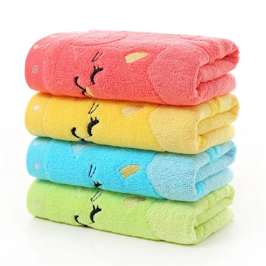 2 шт 25*50 см полотенце мультяшная микрофибра бамбуковое волокно ванная комната детский душ кухонное полотенце чистящая ткань качество 4 цвета полотенце - Цвет: Random color
