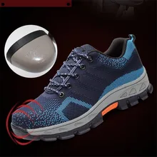 2017 de Malla de Aire de Los Hombres Botas de Trabajo Zapatos De Seguridad Puntera de Acero Para Anti-Smashing Resistente A Prueba de Pinchazos Transpirable de Protección calzado