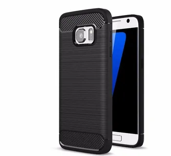 

50pcs/lot Free shipping Carbon Fiber Silicone Back Cover Case for samsung S7/S7 edge/S6/S6 edge/j5/j5 2016/j7/j7 2016/G530