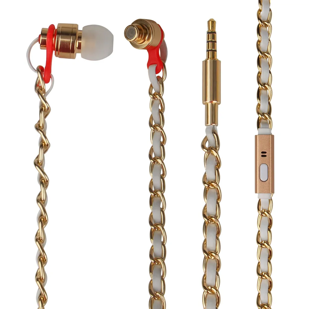 Urizons Wired Earphones for iphone mobile PC Aluminium Chain braided