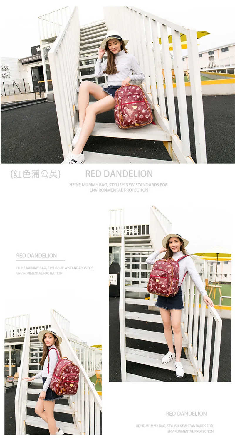 Plastic Canvas Overall Waterprrof Environmental Mummy Bags Fashion High-Capacity Mother Backpack 42