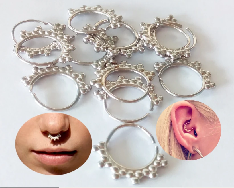 

2015 NEW Silver Color surgical steel septum clicker indian piercing indian piercing indiano real septum rings 1pcs