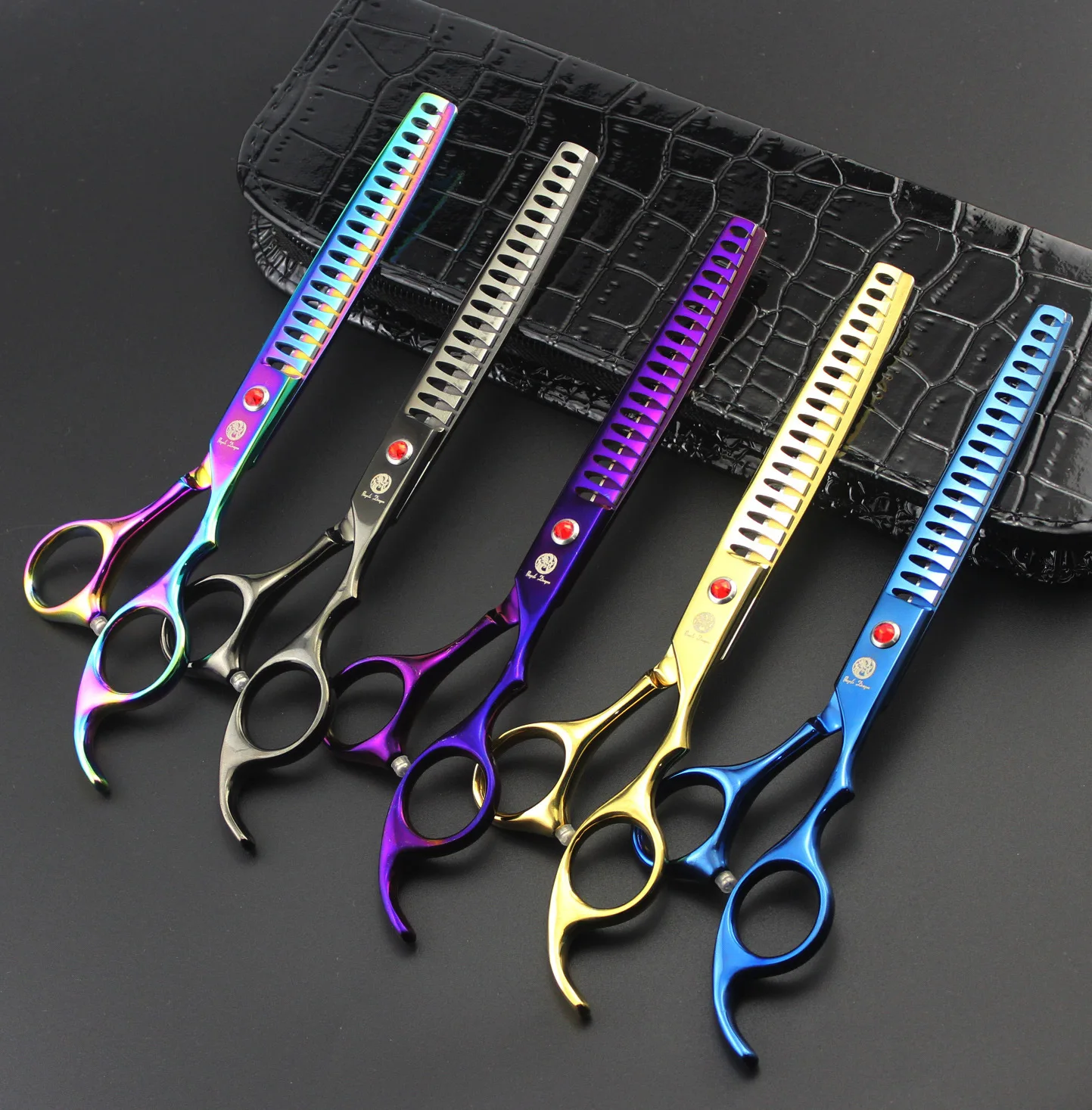 Фиолетовый дракон 7 дюймов прореживание ножницы волос инструмент для Уход за собакой машинки в поставках